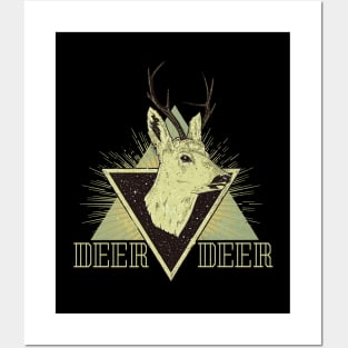 Deer Animal Vintage Style Posters and Art